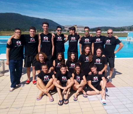 il gruppo del centro nuoto Macerata a Fiuggi