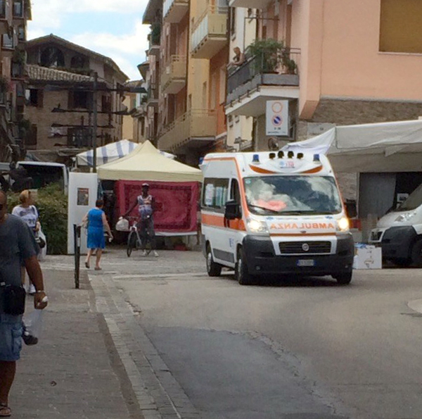 I soccorsi questa mattina a Tolentino