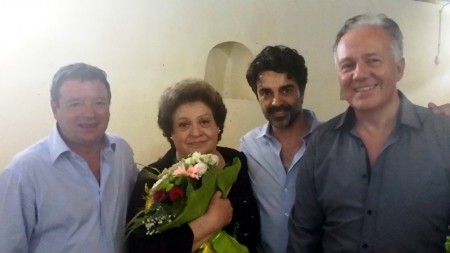 Fiorenza Cossotto con i presentatori della serata di gala