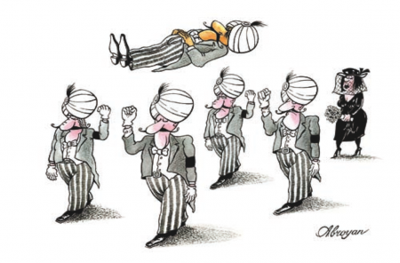 At the funeral of illusionist Biumor
