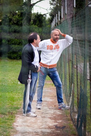 Stefano Micozzi con l'ex presidente della Junior Macerata Moretti