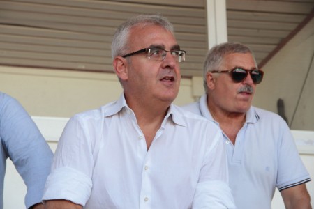Il Sindaco Romano Carancini e l'assessore allo sport Alferio Canesin allo stadio Helvia Recina