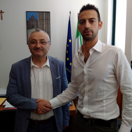 L'assessore Angelo Sciapichetti e il consigliere comunale di Camerino Andrea Caprodossi