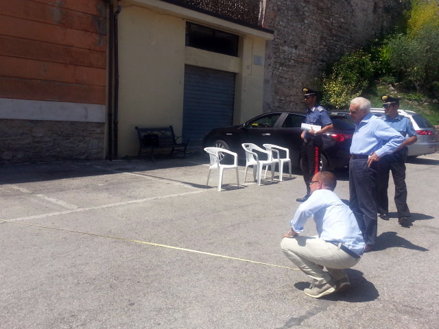Il sopralluogo ad Esanatoglia con l'ingegnere Luigi Mercanti