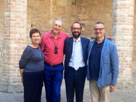 Christiansen e Strelhke con il direttore de i Teatri di San severino, Rapaccioni