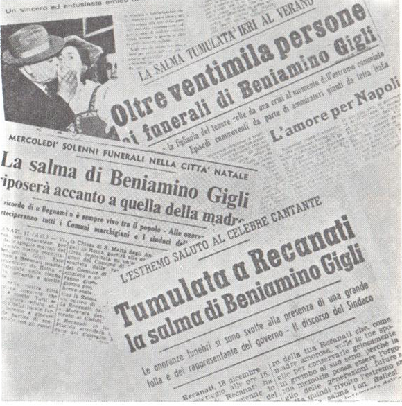 Anche la stampa dà l'addio al grande tenore, per lui grossi titoli e lunghi articoli a testimoniare la sua brillante carriera