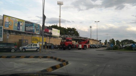 L'intervento dei vigili del fuoco in zona stadio a Civitanova