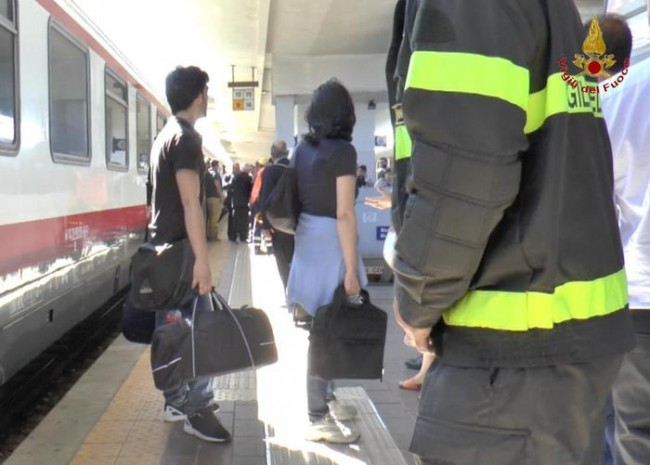 incendio sul treno Lecce-Milano