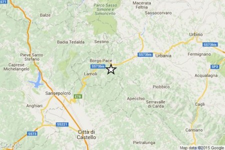 L'area interessata dal sisma