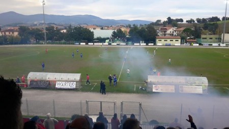 La gioia del Matelica dopo il gol di Picci