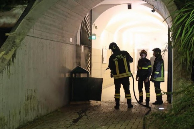 L'incendio del cestino