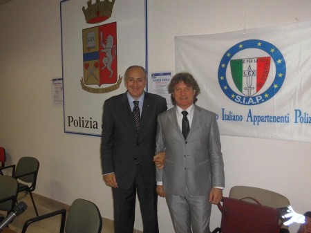 Giuseppe Tiani Segretario Generale Nazionale Siap ( Sindacato Italiano Apparteneti Polizia) e Antonio Crisci segretario Generale Provinciale Macerata