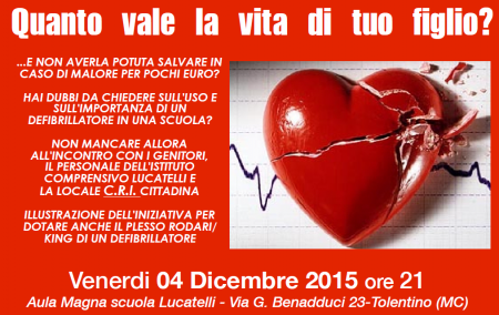 Defibrillatore incontro genitori rodari king