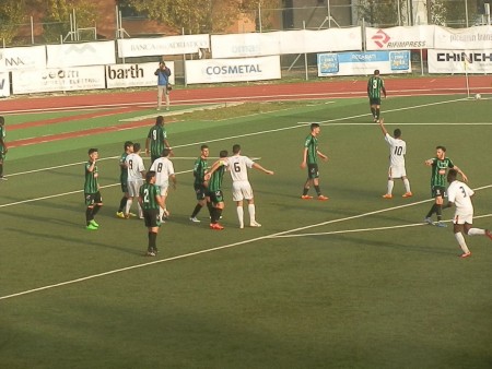 Una fase del match tra Recanatese e Chieti
