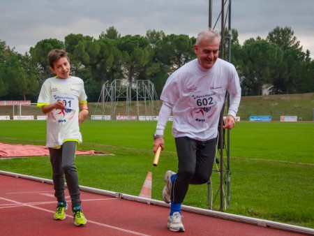 Romano Carancini in piena azione nella staffetta 2014