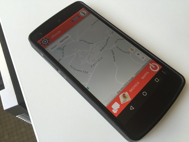 L'app "eRonde" su uno smartphone Android