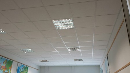 Il controsoffitto oggetto dei lavori