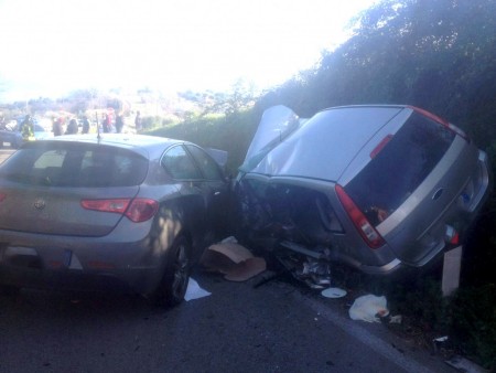 Le due auto coinvolte nell'incidente
