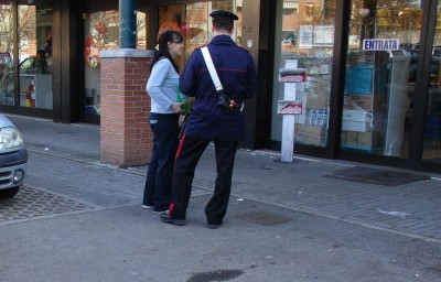 I carabinieri al supermercato Coal