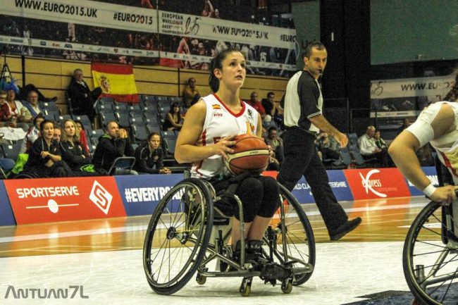 Un incontro dell'Europeo di basket in carrozzina 2015 arbitrato da Mauro Zamponi