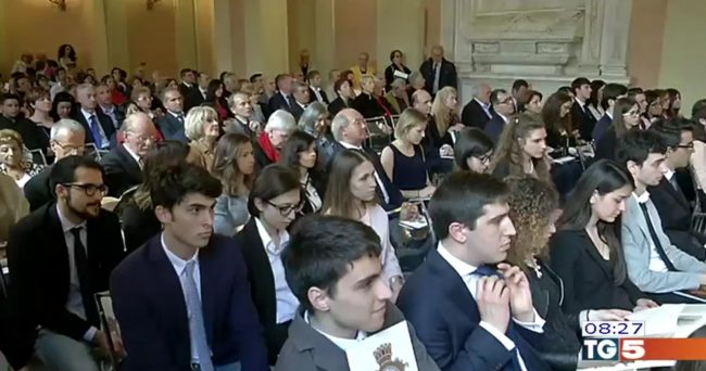 La platea della cerimonia a Roma