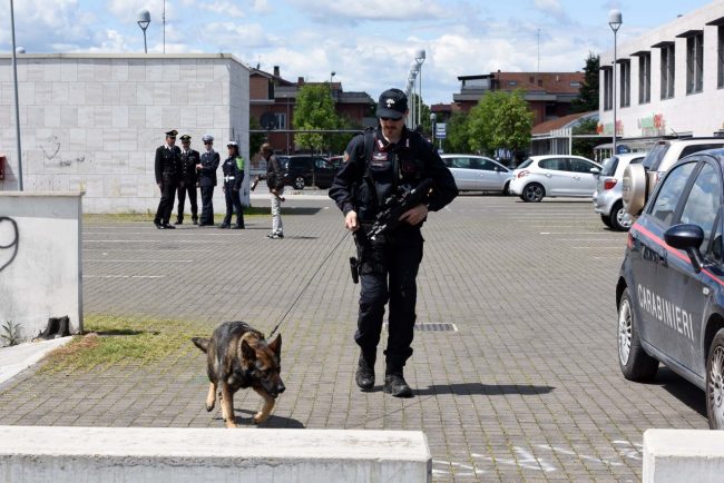 blitz carabinieri polizia municipale parco cecchetti - unità cinofila - rimozione tende - civitanova (1)