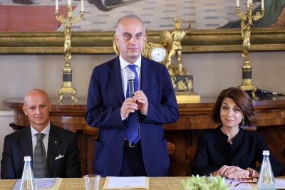 Da sinistra Gianluca Pesarini, Gianpiero Bocci e Roberta Preziotti