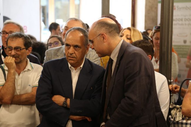 Da sinistra il rettore eletto Francesco Adornato e il direttore generale di Unimc Mauro Giustozzi 