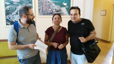 Pier Paolo Rossi, Belinda Emili e Piero Gismondi, tre dei cinque firmatari della sfiducia a Costamagna