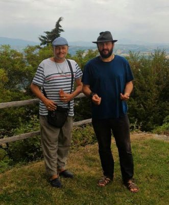 Filippo Davoli con Davide Rondoni