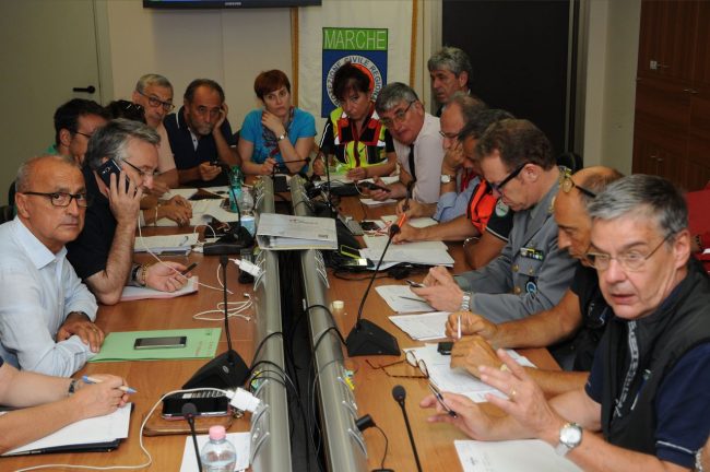 La riunione della protezione civile regionale