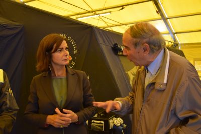 Laura Boldrini in una delle sue visite ad Arquata