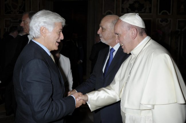 Franco Elisei con il pontefice