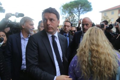 Matteo Renzi oggi pomeriggio a Camerino