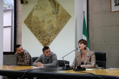 Il sindaco Riccioni con Annalisa Cegna