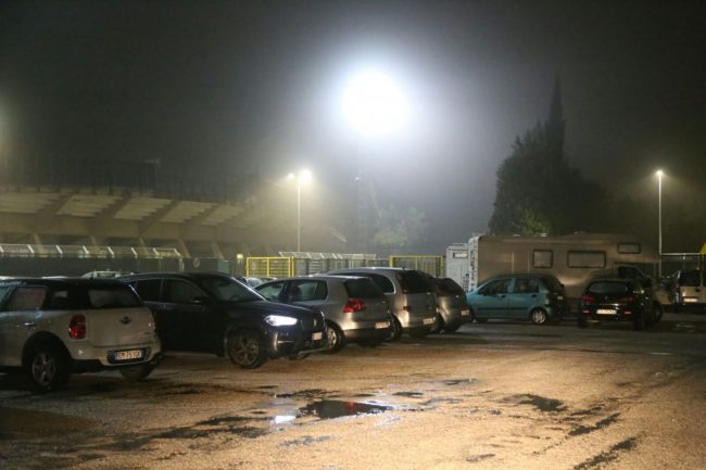 Il parcheggio dello stadio Helvia Recina