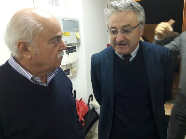 Da sinistra Antonio Pettinari, presidente dell'Area Vasta con Angelo Sciapichetti