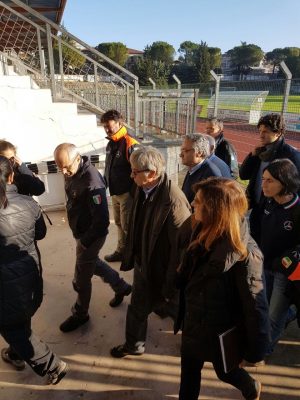 Errani e Curcio allo stadio "Della Vittoria a Tolentino"