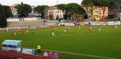 Un'azione del match Tolentino - Fabriano Cerreto