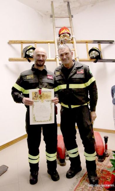 Il capodistaccamento Fausto Colotto con Andrea Forconi