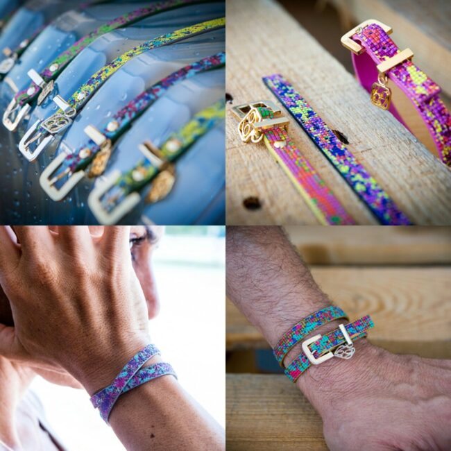 Fredericha-Taccari-Bracciali-uomo-donna-in-PET-tessuto-ecosostenibile-e-LEGNO-AYOUS