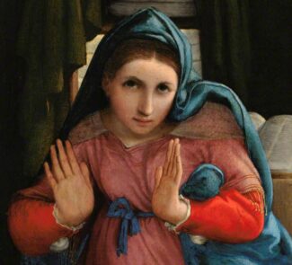 Maria-nel-celebre-dipinto-del-Lotto-LAnnunciazione-esposto-nel-museo-civico
