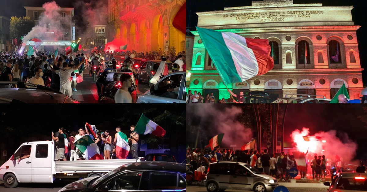 Italia sul tetto d'Europa, scoppia la bolgia nelle strade (Le foto e i video) - Vimarsana News