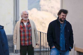 Damiano-Giacomelli-e-Giorgio-Colangeli-sul-set-di-Castelrotto