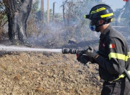 Incendio in un letamaio,  notte di lavoro per i vigili del fuoco