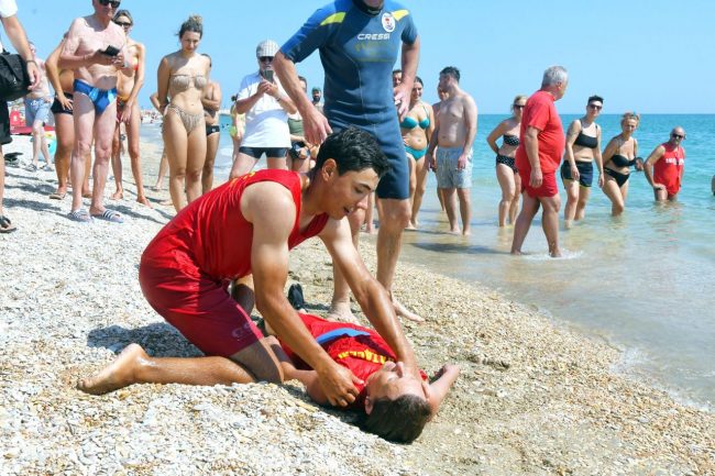 dimostrazione-cani-di-salvataggio-ass-pegasus-spiaggia-lungomare-sud-civitanova-FDM-1-650x433