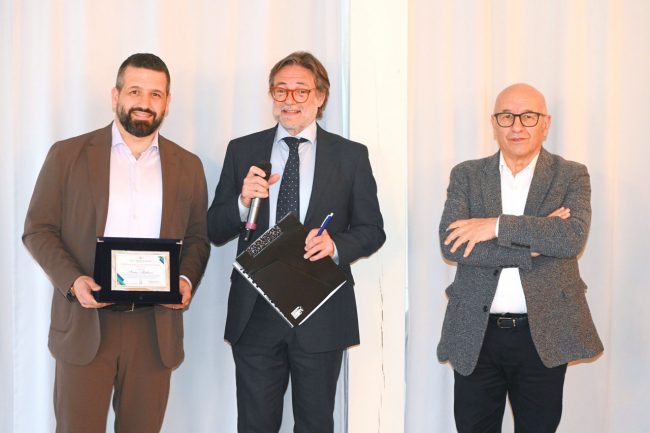 Da destra Ivano Mattioni Presidente Tolomeo e Luca Mattioni