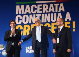 In 1400 al Fontescodella per Parcaroli    «Faremo un palas da 4500 posti»   Acquaroli: «Nuovo ospedale? Una certezza»