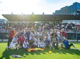  Recanatese, poker salva tutto:  Pierfederici (tripletta) stende il San Marino,  la squadra di Pagliari resta in Serie D  (Foto) 
