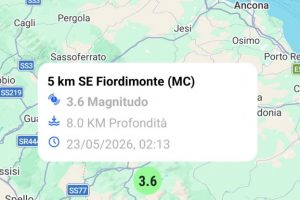 Scossa di terremoto nella notte,  magnitudo 3.6 con epicentro a Fiordimonte
